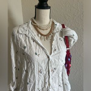 90's cute 'drinkies' inspired 'classic shirt' or 'blouse' from old navy. XL